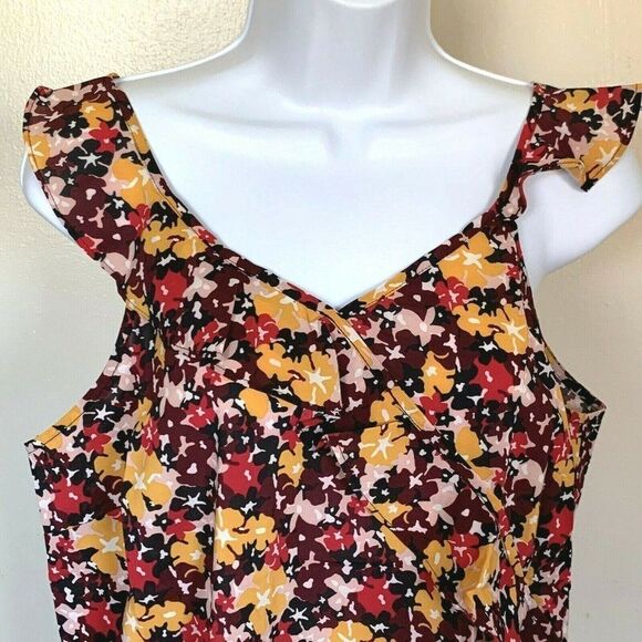 Womens Top Shirt Medium Du Jour Floral Ruffle - Picture 2 of 9